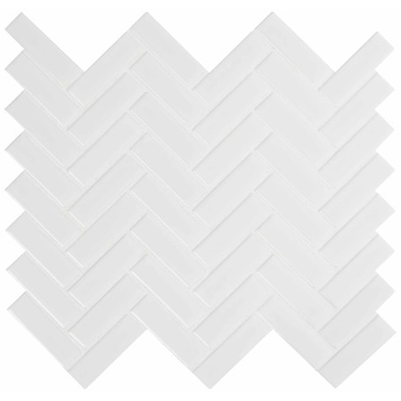 Msi Retro Herringbone Bianco SAMPLE Porcelain Mesh-Mounted Mosaic Tile ZOR-MD-0219-SAM